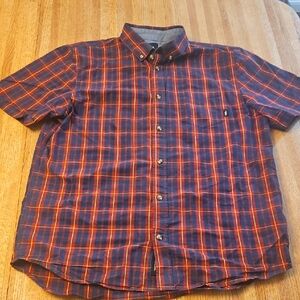 Vans Red and Blue Plaid Button Down Shirt
